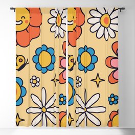 Retro 70s Psychedelic Pattern 08 Blackout Curtain