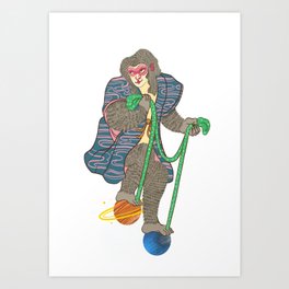 Ukiyo-e Monkey  Universe Art Print