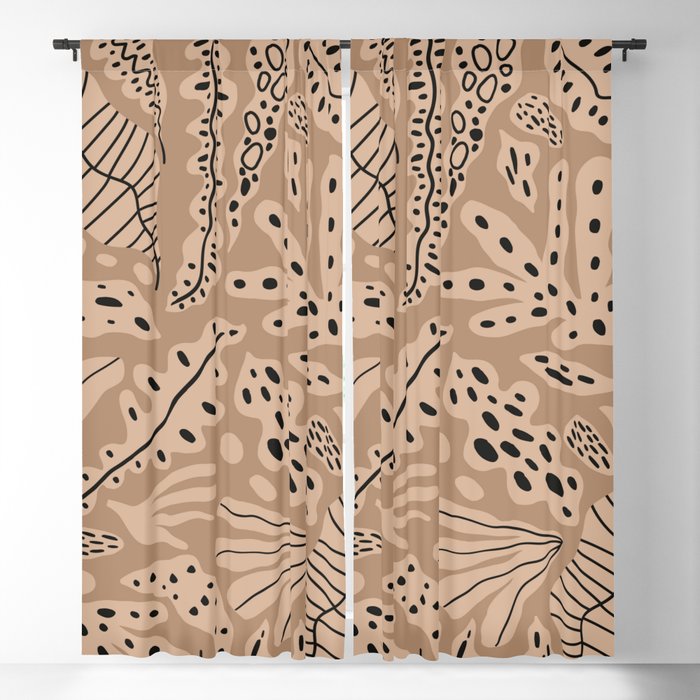 Tropical Leaves Pattern Blackout Curtain