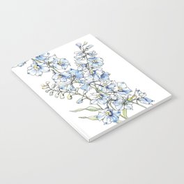 Blue Delphinium Flowers Notebook