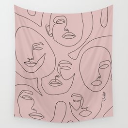 Blush Faces Wall Tapestry