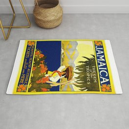 Vintage Jamaica Travel Poster Rug