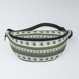 Peacock feathers and pansies horizontal pattern Fanny Pack