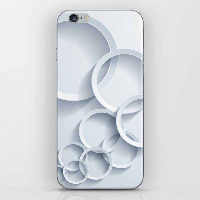 Abstract Techno Bubble Grey Background. iPhone Skin