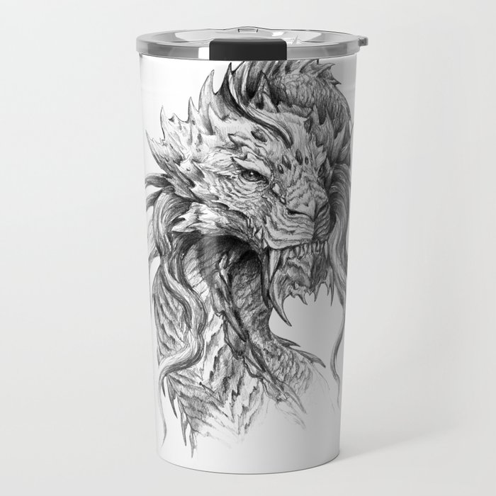 Dark Side Japanese Dragon Portrait Graphite Pencil Art Travel Mug By Tanyartwork Society6,Pencil Easy New School Drawings