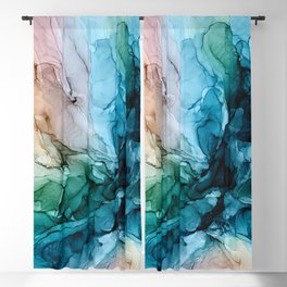 Salty Shores Abstract Painting Blackout Curtain
