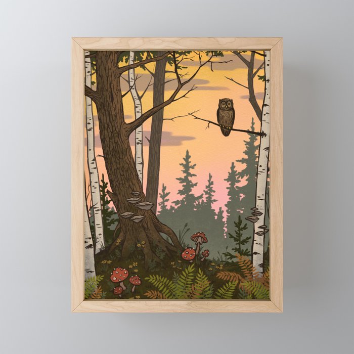 Forest Sunset Framed Mini Art Print