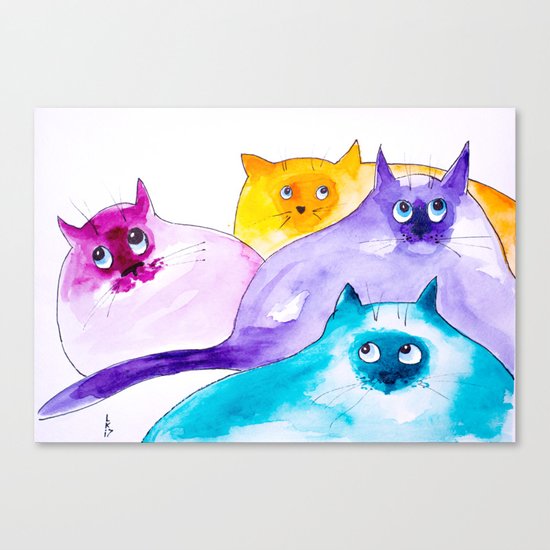 THOUGHTFUL CATS Canvas Print