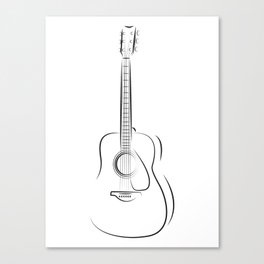 Guitar Line Art Canvas Print