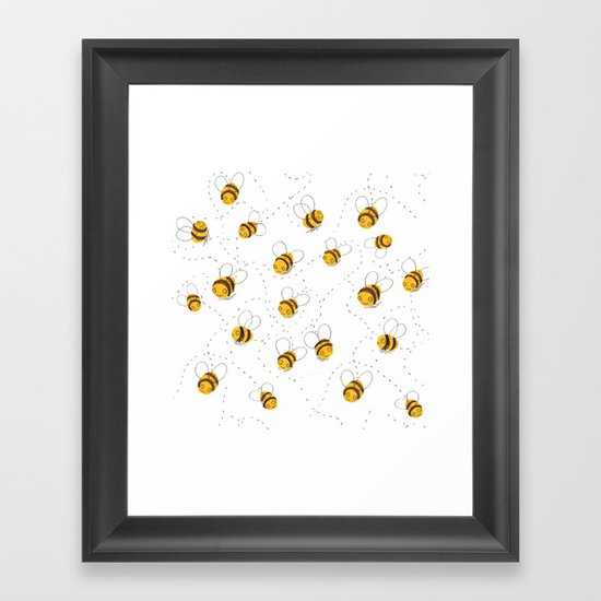 Busy buzzy bees Framed Art Print