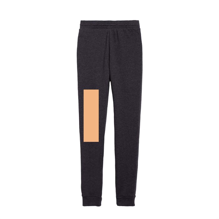 Macaroni and Cheese Orange Solid Color Popular Hues Patternless Shades of Orange - Hex Value #FFBD88 Kids Joggers
