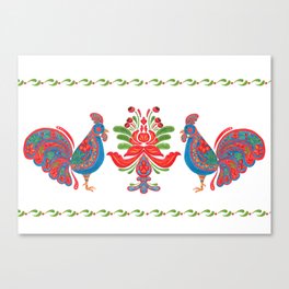 The Blue Roosters Canvas Print