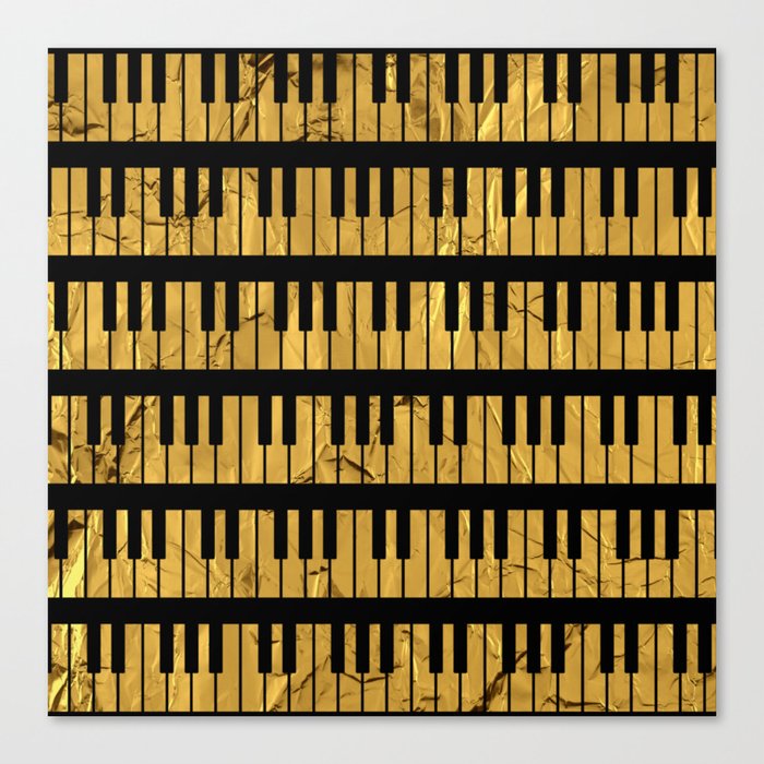 Golden Piano Keys Canvas Print