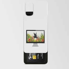 Computer - black & white Bunny Leaves Heliconia Flowers Android Card Case