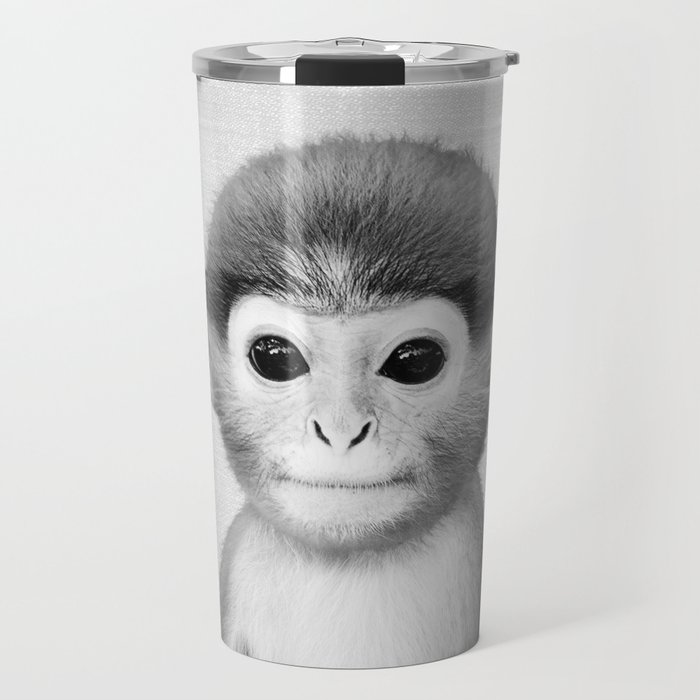 Baby Monkey - Black & White Travel Mug