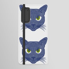 Retro Modern Periwinkle Cat White Android Wallet Case
