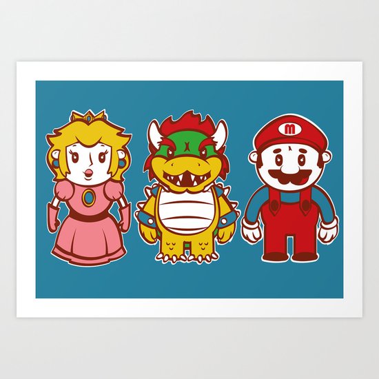 Chibi Mushroom Kingdom Art Print