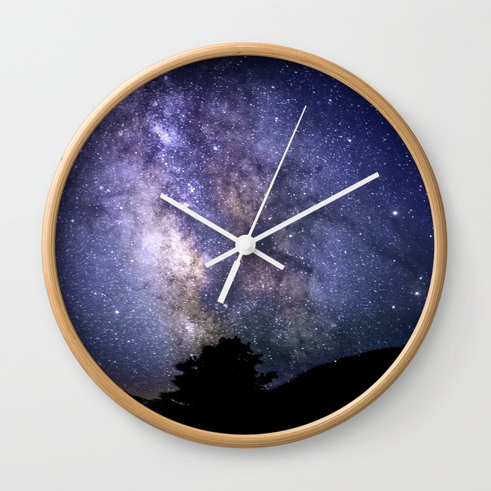 The Milky Way Violet Blue Wall Clock