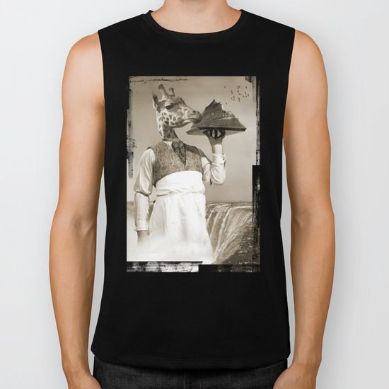 giraffe waiter Biker Tank