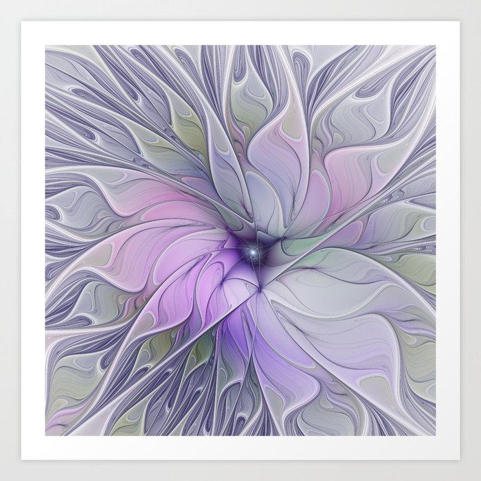Stunning Beauty Modern Abstract Fractal Art Flower Art Print