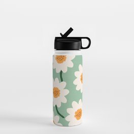 Flower field - mint & orange Water Bottle | Mint, Orange, Fall, Minimal, Market, Boho, Nature, Flower, Green, Flowers 