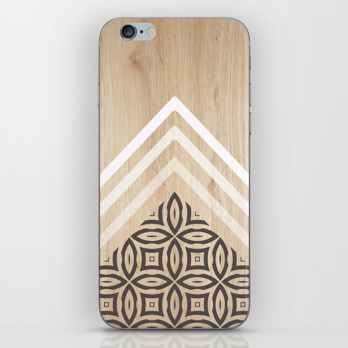 Wood + Geometric with Pattern iPhone Skin