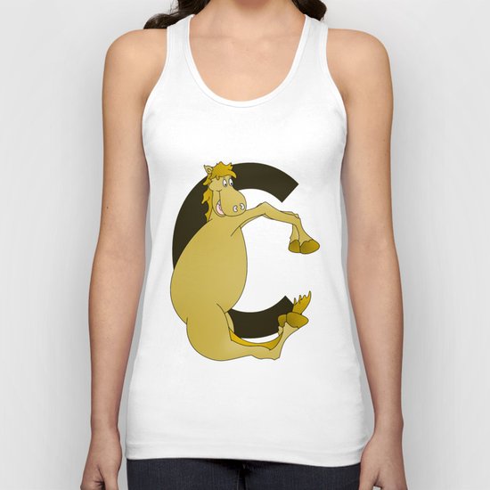 Pony Monogram Letter C Unisex Tank Top