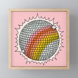 Rainbow Disco Ball Framed Mini Art Print