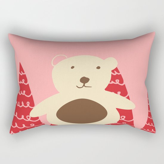Christmas polar bear pink Rectangular Pillow