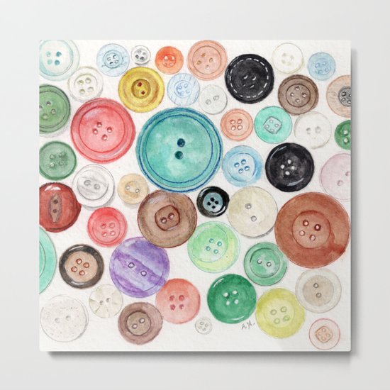 Buttons! Metal Print