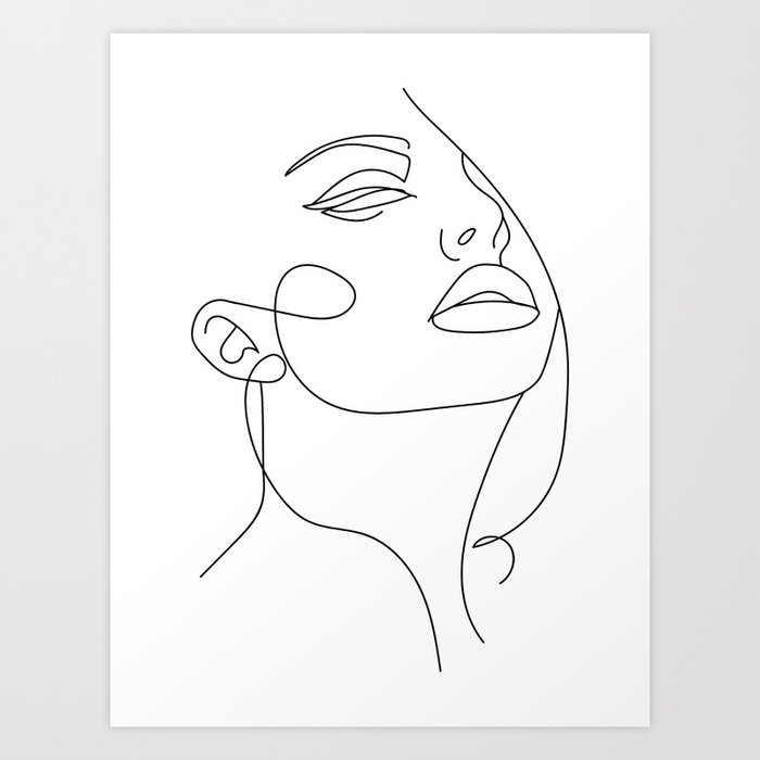 Woman In One Line Art Print