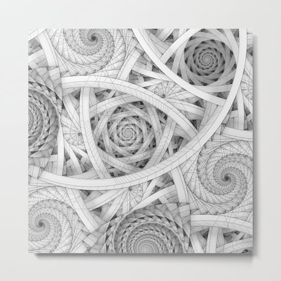 GET LOST - Black and White Spiral Metal Print