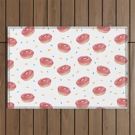 Cute Doughnut Print Seamless Pattern Outdoor Rug