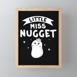 Chicken Nugget Girl Queen Vegan Nuggs Fries Framed Mini Art Print