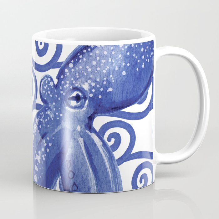 Octopus 3 with Wave Pattern Coffee Mug