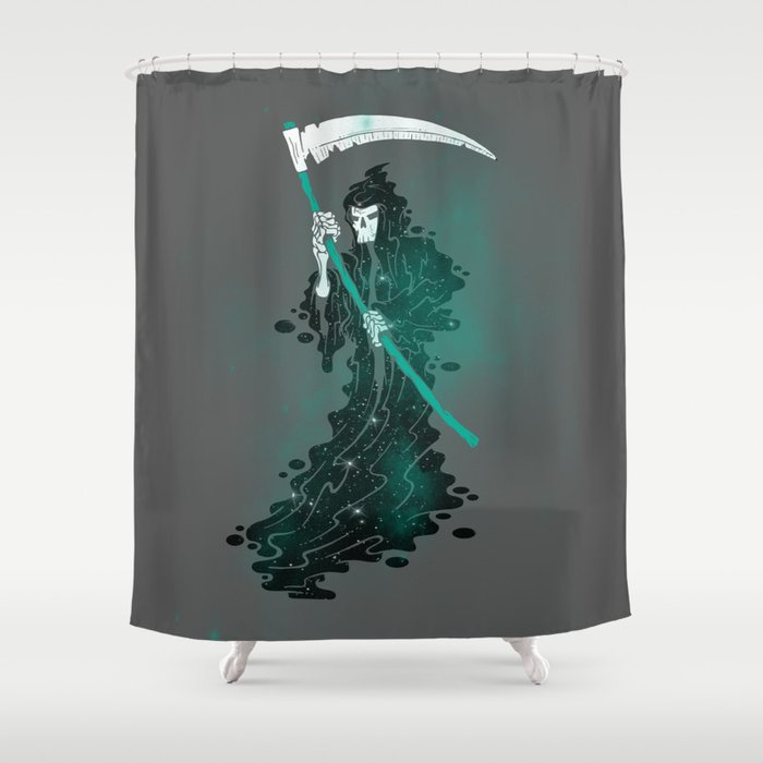 Space Reaper Halloween Artwork Death Reaper Grim Reaper Shower Curtain