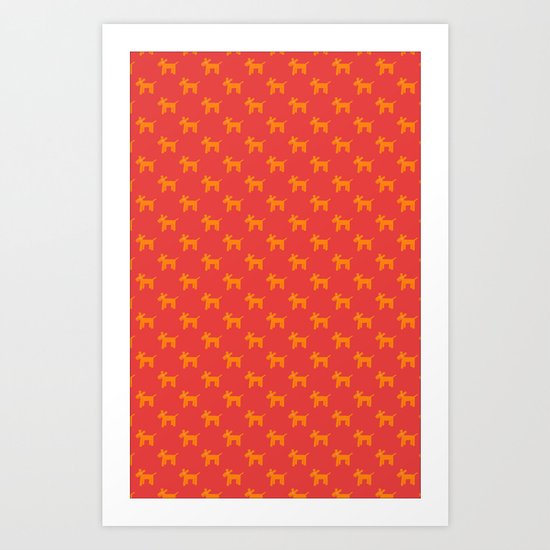 Dogs-Red Art Print