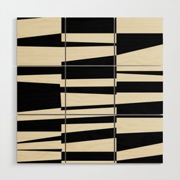 BW Oddities II - Black and White Mid Century Modern Geometric Abstract Wood Wall Art