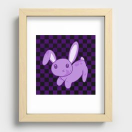 Purple Bunny (Checkered) Recessed Framed Print