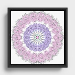 Mandala - Boho - Pastels - Purples Framed Canvas