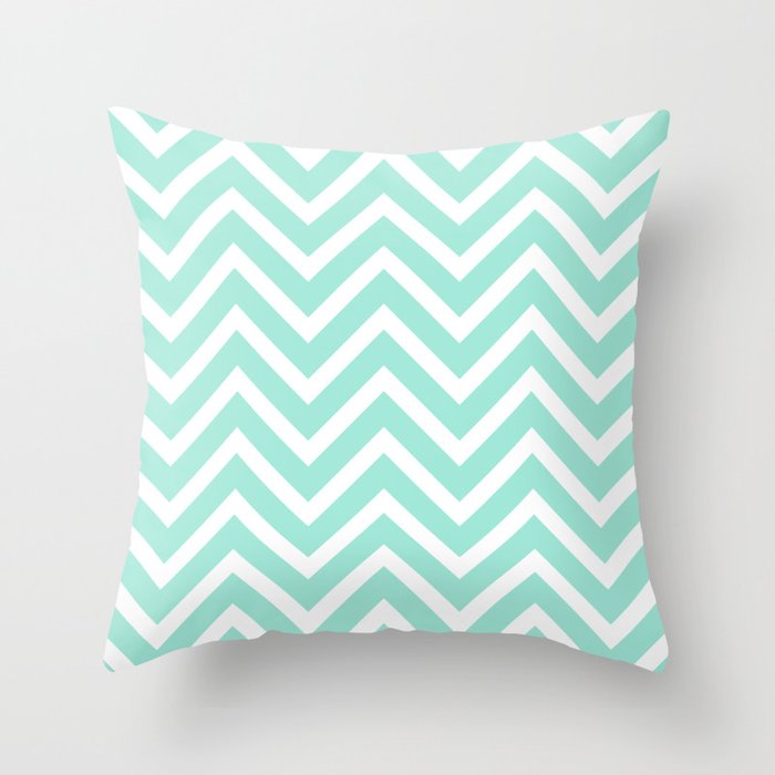 Chevron Stripes Seafoam Green White Throw Pillow By Vintageeal623 Chevron Stripes Seafoam Green White Throw Pillow By Vintageeal623