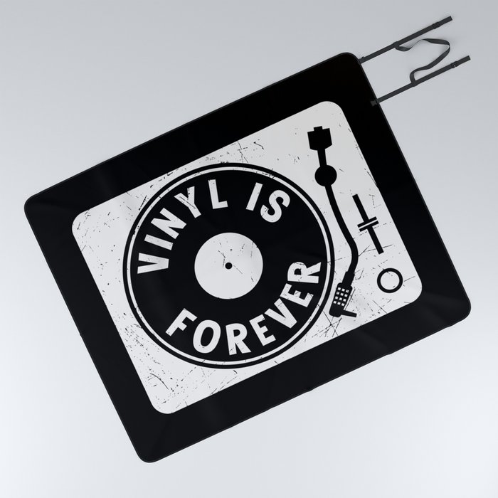 Vinyl Is Forever Retro Music Picnic Blanket