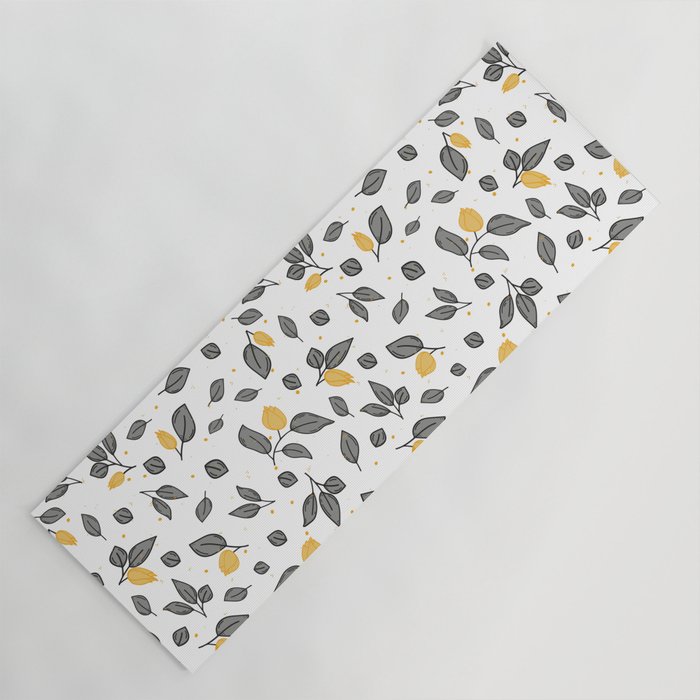 Yellow and grey tulips pattern Yoga Mat