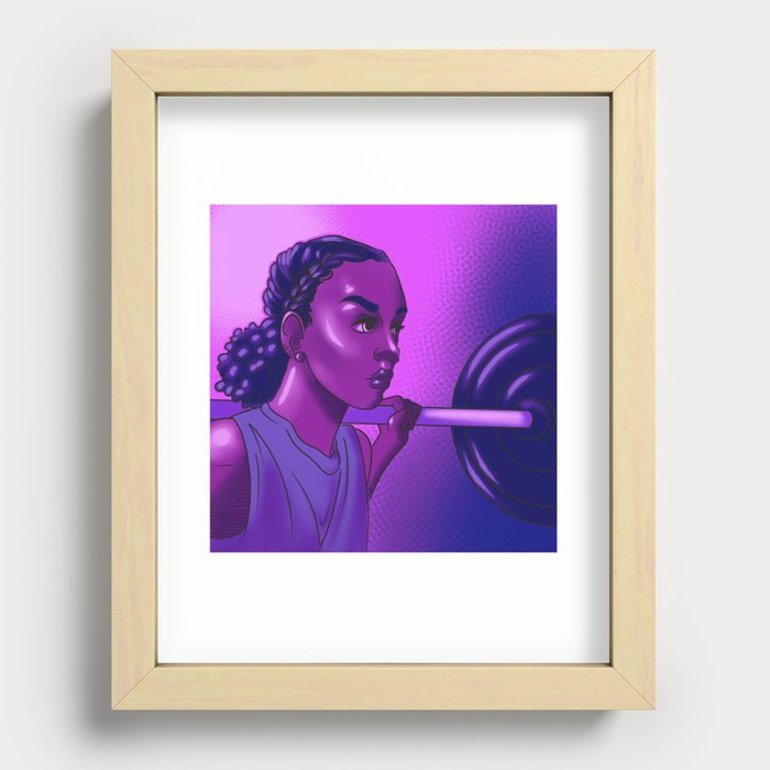 Gym Girl Recessed Framed Print