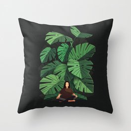 Monstera Throw Pillow