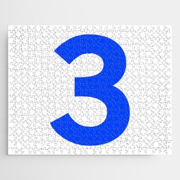 Number 3 (Blue & White) Jigsaw Puzzle