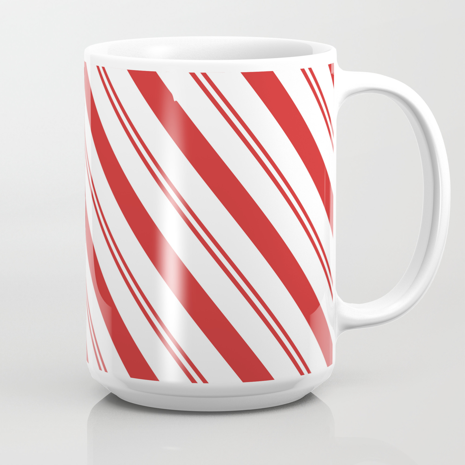 HOME Candy Cane Striped Coffee Mug Ceramic Christmas 