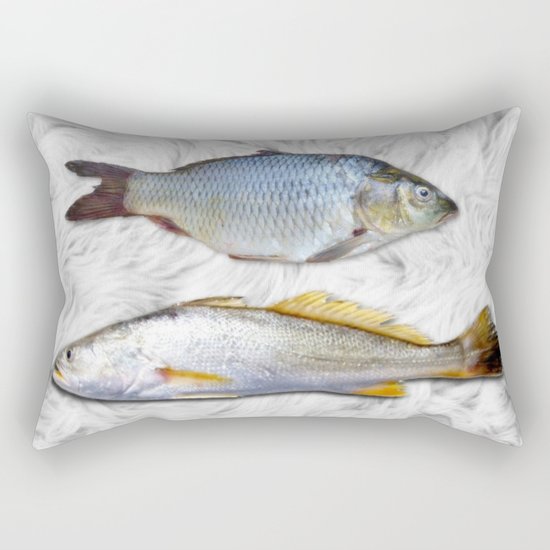 Fish on Fur Rectangular Pillow