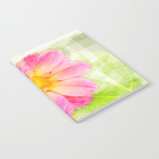 Pink Pastel Watercolor Flower Notebook