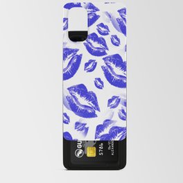Two Kisses Collided Lip Affectionate Bold Blue Lips Pattern Android Card Case